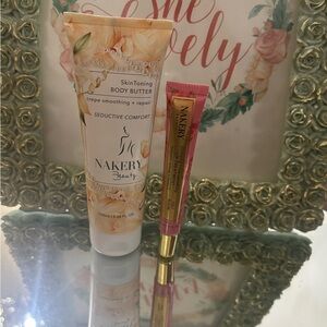 Nakery Beauty Skin Toning Body Butter and Lip Gloss Set